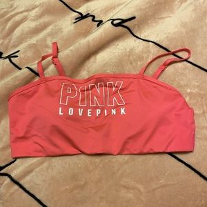 Sz~XXL (40D+/-) Victorias Secret PINK Bandeau Lightly Lined/Padded